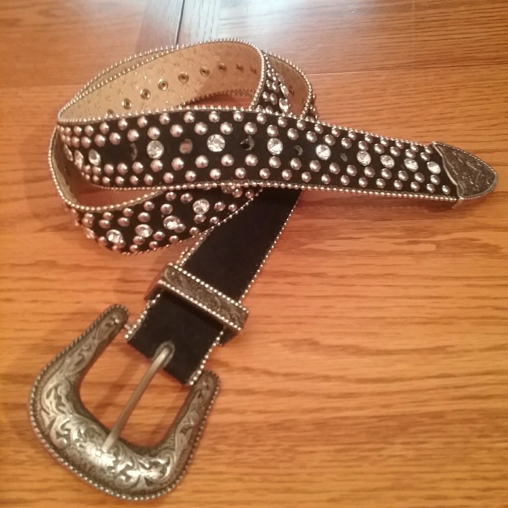 Guess, rhinestone studded belt.